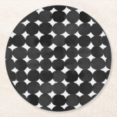 Elegant zwarte waterverf stippen ronde kartonnen onderzetter (Voorkant)