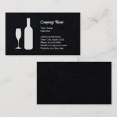 Elegant zwarte wijn bevat visitekaartje (Voorkant / Achterkant)