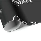 Elegant zwarte witte aangepaste kalligrafie cadeaupapier (Rol Hoek)