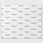 Elegant zwarte & witte aangepaste kalligrafie naam cadeaupapier (Vlak)
