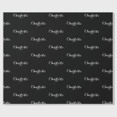 Elegant zwarte witte aangepaste kalligrafie naam s cadeaupapier (Vlak)