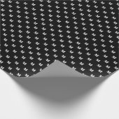 Elegant zwarte witte aangepaste monogram initiaal  cadeaupapier (Hoek)