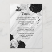 Elegant zwarte witte bloemen, omhullingskaart informatiekaartje (Voorkant)