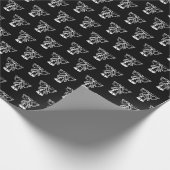 Elegant  zwarte witte cellen met lint cadeaupapier (Hoek)