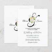 Elegant zwarte witte champagne Uitnodiging (Voorkant / Achterkant)