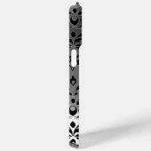 ELEGANT ZWARTE WITTE DAMASKGRAY GEMSTONE MONOGRAM Case-Mate iPhone CASE (Achterkant / Rechts)