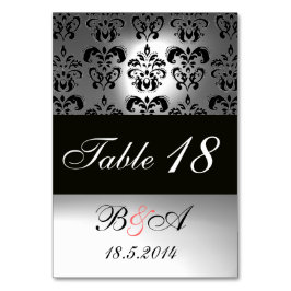 ELEGANT ZWARTE WITTE DAMASKMONOGRAM KAART