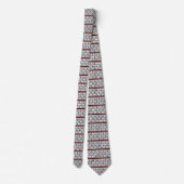 ELEGANT ZWARTE WITTE DAMASKSTROORALE EN RODE STRIP STROPDAS (Achterkant)