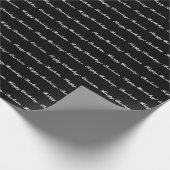 Elegant zwarte & witte de naamverjaardag van het d cadeaupapier (Hoek)