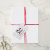 Elegant zwarte witte de tekstFeestdagen van het do Cadeaulabel (Met Touw)