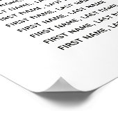 Elegant zwarte witte en goudbruine bruiloft poster (Hoek)