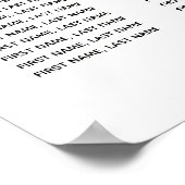 Elegant zwarte witte en goudbruine bruiloft poster (Hoek)