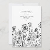 Elegant zwarte witte florale vijftigste verjaardag kaart (Achterkant)