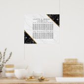 Elegant zwarte witte goudmarmer poster (Keuken)