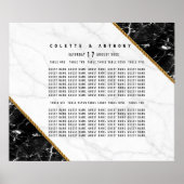 Elegant zwarte witte goudmarmer poster (Voorkant)