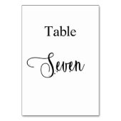 Elegant zwarte witte kalligrafie tabel 7 7 kaart (Achterkant)