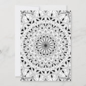 Elegant zwarte witte mandala bruiloft kaart (Achterkant)