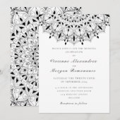 Elegant zwarte witte mandala bruiloft kaart (Voorkant / Achterkant)