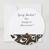 ELEGANT ZWARTE WITTE PAUW,RODE ROBIJN EDLE STENEN  KAART (Achterkant)