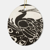 ELEGANT ZWARTE WITTE PEACOCK KERAMISCH ORNAMENT (Links)