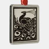 ELEGANT ZWARTE WITTE PEACOCK METALEN ORNAMENT (Rechts)