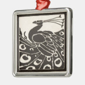 ELEGANT ZWARTE WITTE PEACOCK METALEN ORNAMENT (Links)