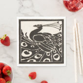 ELEGANT ZWARTE WITTE PEACOCK SERVET (Insitu)