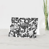 Elegant Zwarte Witte Rozen met Bericht Folie Wenskaart (Achterkant)