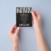 Elegant zwarte witte streep typografie homohuwelij flyer (Hand)