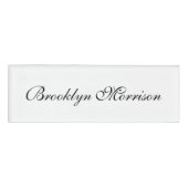 Elegant zwarte witte tekst van het douanemanuscrip naambadge (Voorkant)