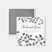 Elegant zwarte zegens Sla de datum op Magneet (Voorkant / Achterkant)