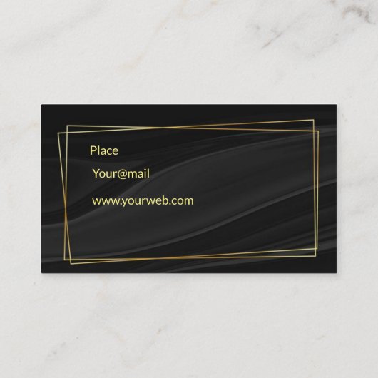 Elegant zwarte zijde visitekaartje (Achterkant)