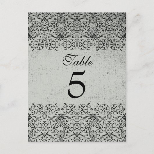 Elegant zwarte zilverdamptentaart briefkaart (Voorkant)