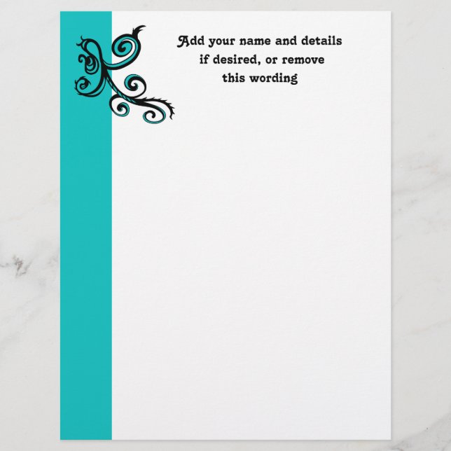 Elegant zwarte zwijn op turquoise (Voorkant)