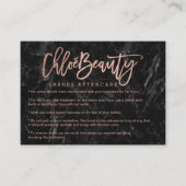 Elegant zweeft Logo faux roos gouden zwarte marmer Visitekaartje (Voorkant)