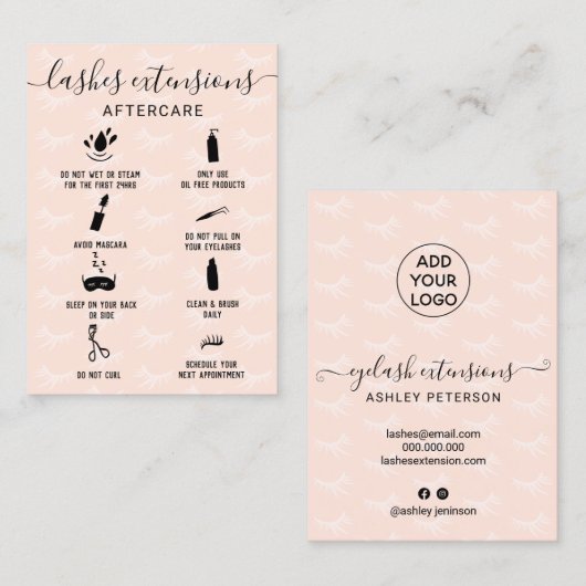 Elegant zweetjes na een wazig roze verticaal visitekaartje (Voorkant / Achterkant)