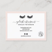 Elegant zweetjes nadien wazig roze illustraties visitekaartje (Achterkant)