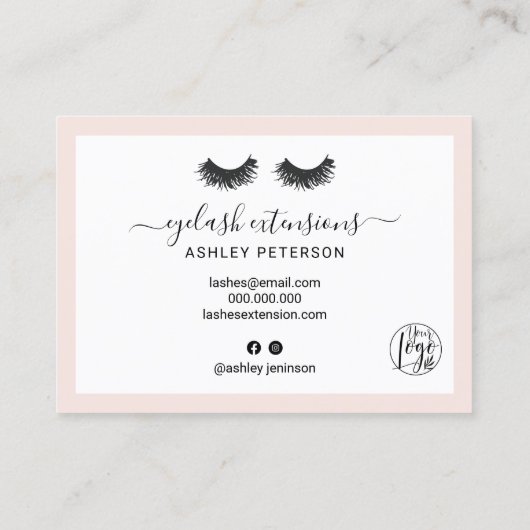 Elegant zweetjes nadien wazig roze illustraties visitekaartje (Achterkant)