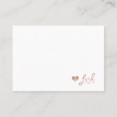 Elegant zweetjes nazorg roos goud simpel wit visitekaartje (Achterkant)