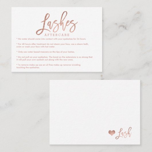 Elegant zweetjes nazorg roos goud simpel wit visitekaartje (Voorkant / Achterkant)