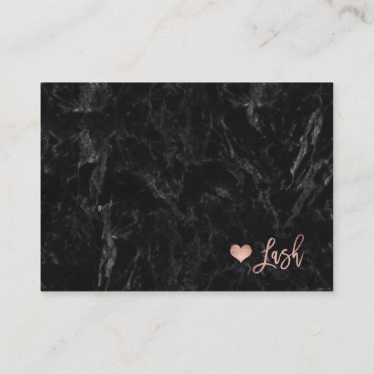 Elegant zweetjes nazorg roos gouden zwarte marmer visitekaartje (Achterkant)