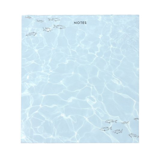 Elegant zwembad en vis notitieblok (Voorkant)