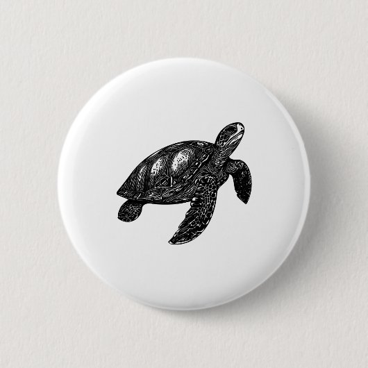 Elegant Zwemmen Oude Water Schildpad Copy Ronde Button 5,7 Cm (Voorkant)