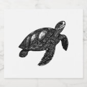 Elegant Zwemmen Oude Water Schildpad Copy Sparkling Wijnetiket (Enkel label)