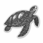 Elegant Zwemmen Oude Water Schildpad Copy Sticker (Voorkant)