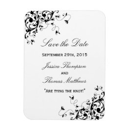 Elegant zwemt zwart en wit huwelijk sparen de datu magneet