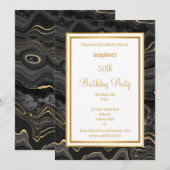 ELEGANTBLACK GOLD MARBLE BIRTHDAY KAART (Voorkant / Achterkant)
