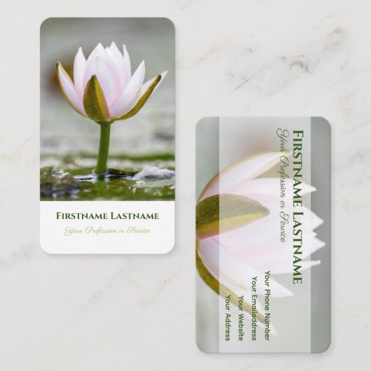 Elegante 100% natuurlijke organische waterlelie st visitekaartje (Voorkant / Achterkant)