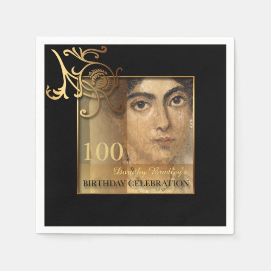 Elegante 100e verjaardag fotopapier servetten (Voorkant)