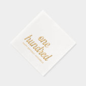 Elegante 100e verjaardag moderne gouden folie serv folie servetten (Rechts)